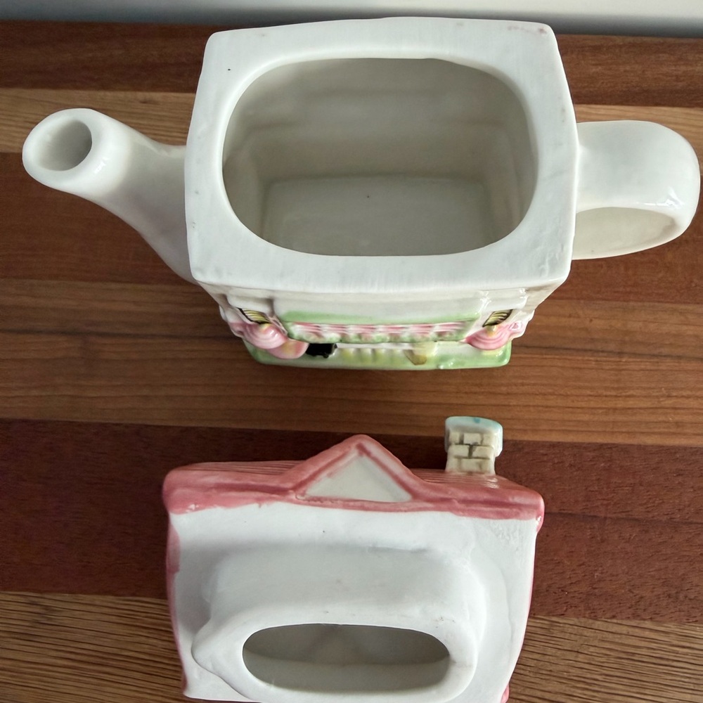 Tea Shop Shaped Ceramic Teapot Cottage Decor - Picture 4 of 7